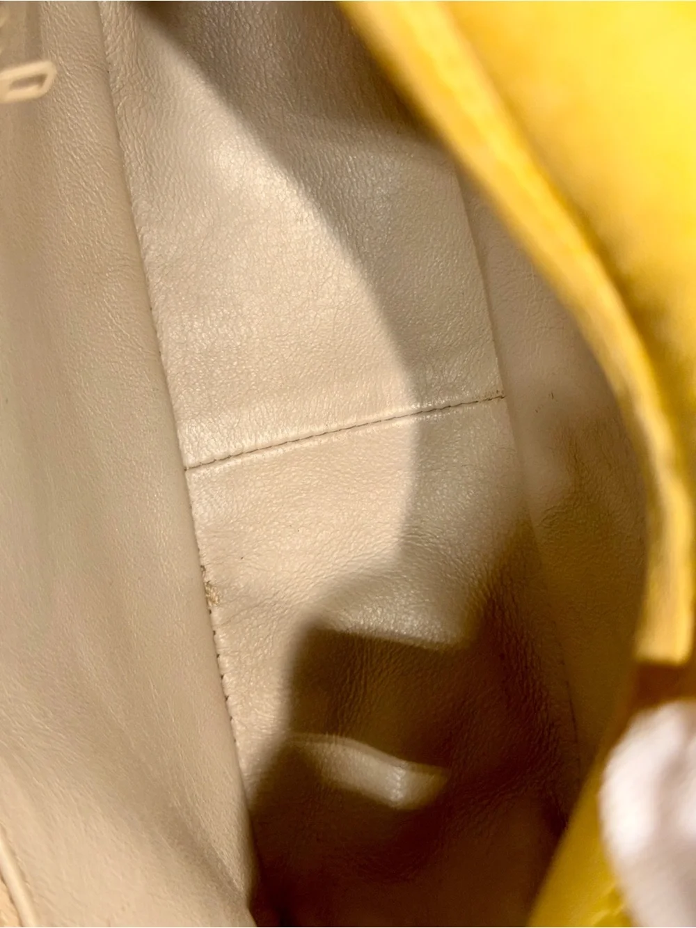 Authentic Vintage Chanel Yellow Lambskin CC Camera Bag 24K Gold Tassel